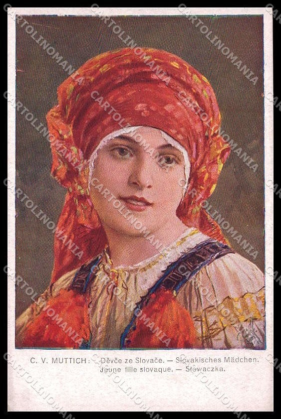 Illustratori Artist Signed C.V. Muttich Lady serie 258-6 cartolina ZG7755 – fronte