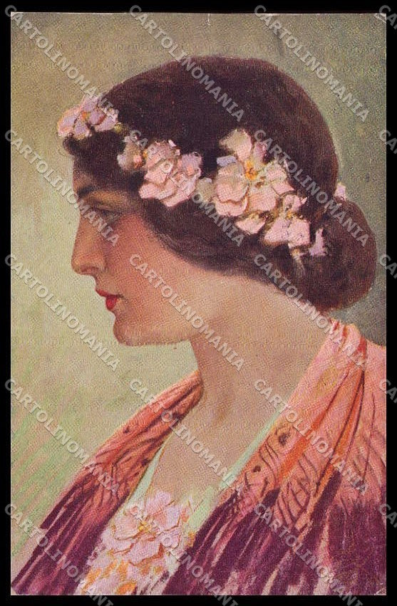 Illustratori Artist Signed C.V. Muttich Lady serie 275 cartolina ZG7758 – fronte