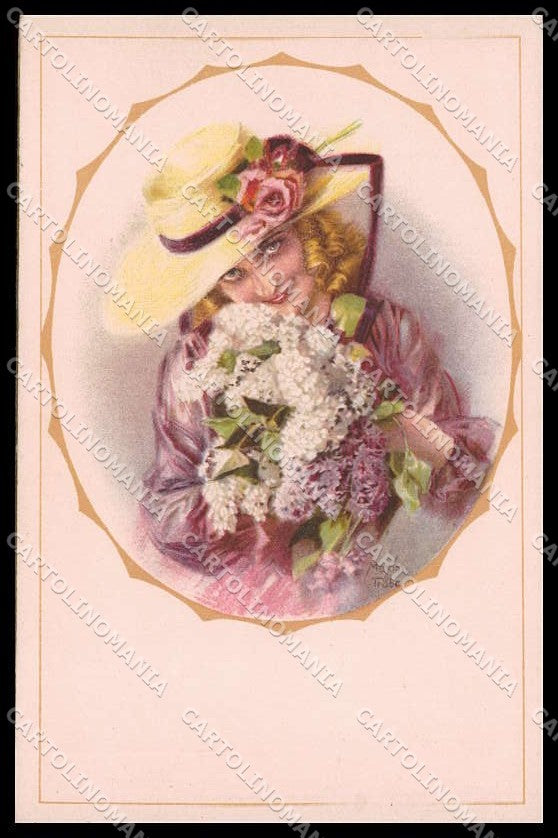 Illustratori Artist Signed Maxim Trube Fashion Lady serie 1304 cartolina ZG7763 – fronte