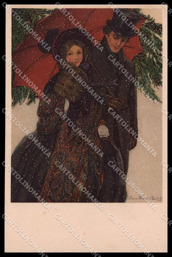 Illustratori Artist Signed Anne Whelan Betts Lady Couple MM Vienne 291 pc ZG7767 – fronte
