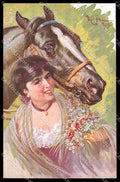 Illustratori Artist Signed Cajani Lady Horse cartolina ZG7778 – fronte