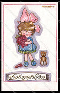 Illustratori Artist Signed Sgrilli Girl Teddy Bear serie 100 cartolina ZG7784 – fronte
