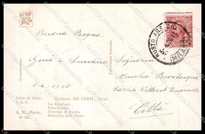 Illustratori Artist Signed G. De Cool Lady Salon de Paris cartolina ZG7788 – retro