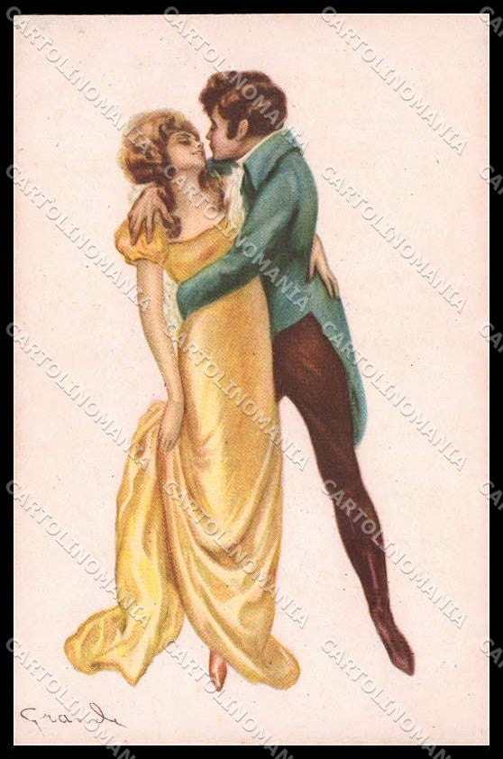Illustratori Artist Signed Grande Romantic Couple serie 2146 cartolina ZG7790 – fronte