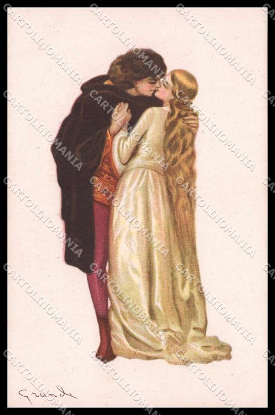 Illustratori Artist Signed Grande Romantic Couple serie 2146 cartolina ZG7791 – fronte