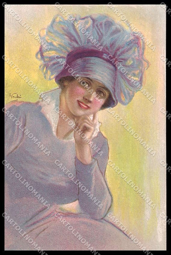Illustratori Artist Signed Vecchi Glamour Lady cartolina ZG7792 – fronte