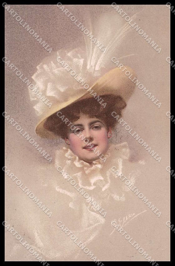 Illustratori Artist Signed G. Ellka Glamour Lady MM Vienne 443 cartolina ZG7804 – fronte