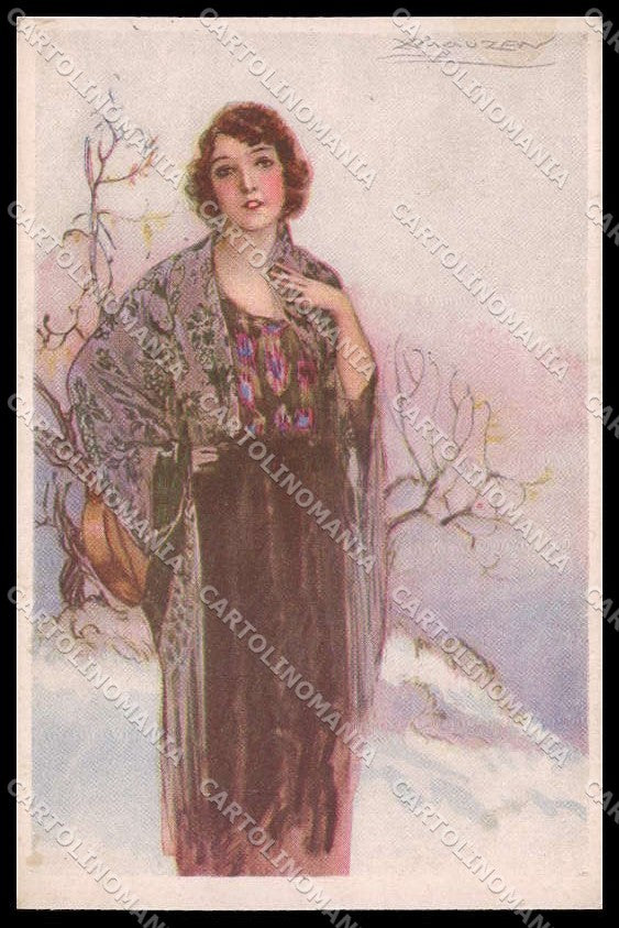Illustratori Artist Signed Mauzan Fashion Lady Gypsy serie 438-4 pc ZG7808 – fronte