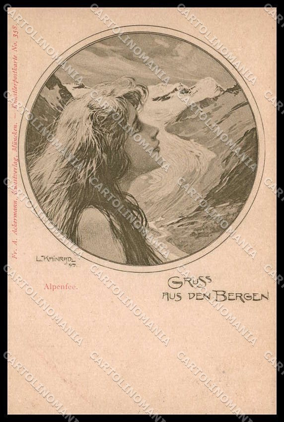 Illustratori Artist Signed L. Kainradl Lady Glacier Ackermann 358 pc ZG7816 – fronte