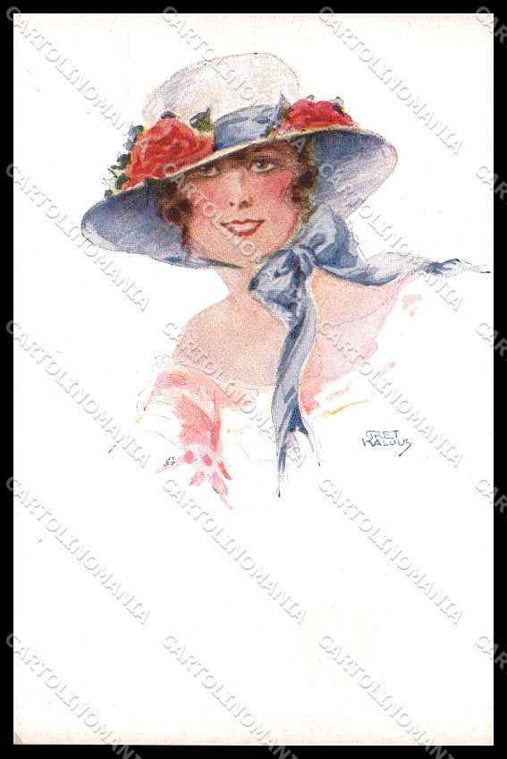 Illustratori Artist Signed Gret Kalous Fashion Lady serie 22-191 pc ZG7839 – fronte