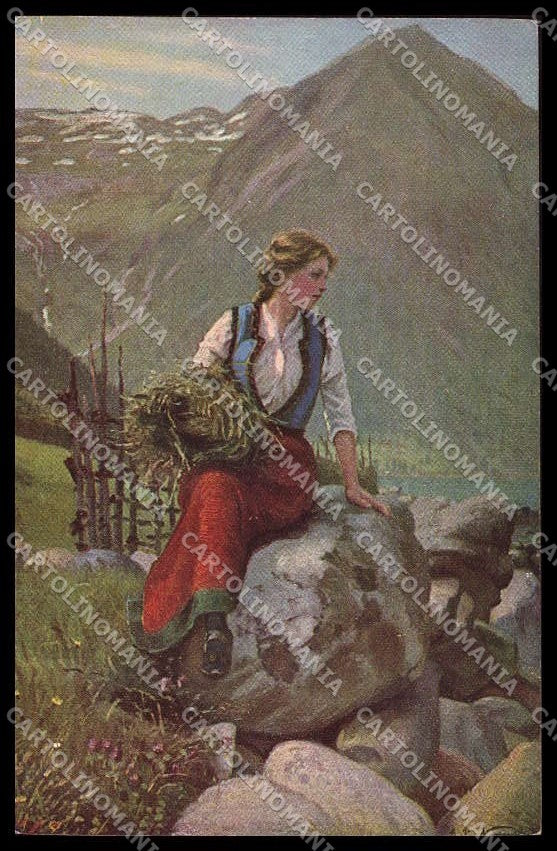 Illustratori Artist Signed E. Pastor Normann Lady in die Ferne 18 pc ZG7844 – fronte