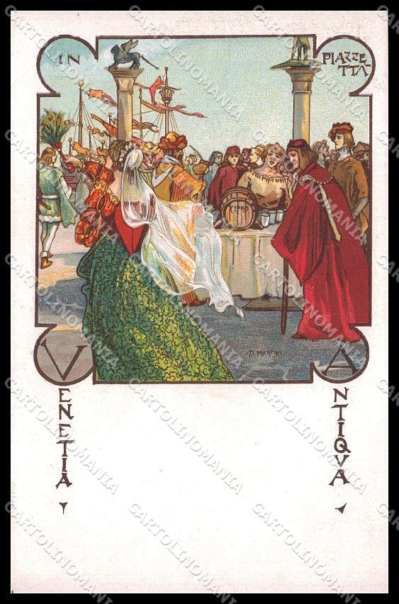 Illustratori Artist Signed Martini Venetia Antiqua Art Nouveau cartolina ZG7852 – fronte