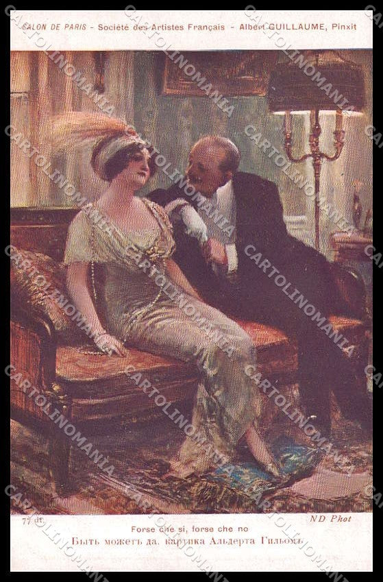 Illustratori Artist Signed A. Guillaume Lady Salon de Paris cartolina ZG7858 – fronte