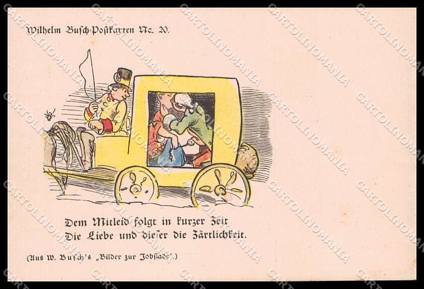 Illustratori Artist Signed Wilhelm Busch Romantic Couple n.20 cartolina ZG7860 – fronte
