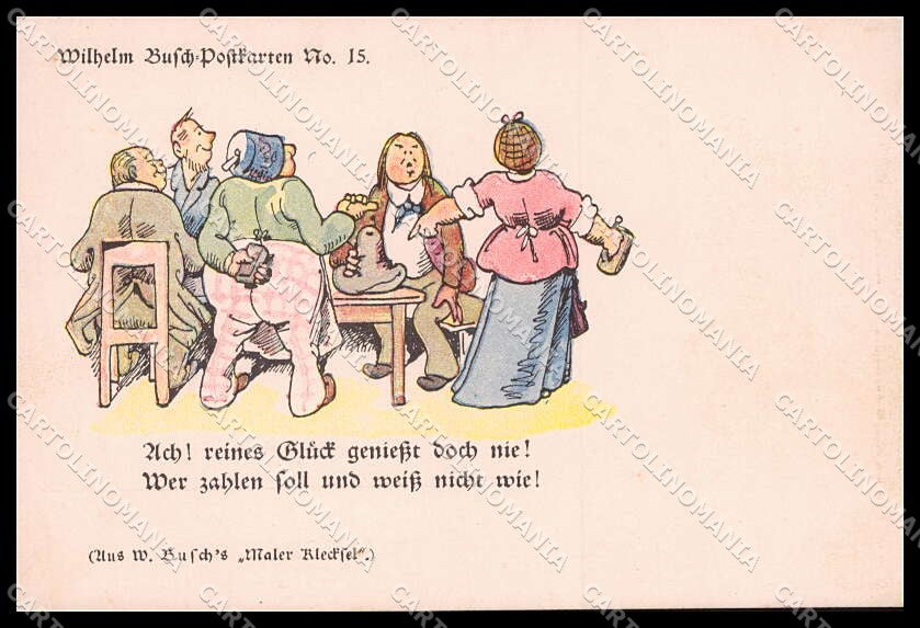 Illustratori Artist Signed Wilhelm Busch n.15 cartolina ZG7861 – fronte