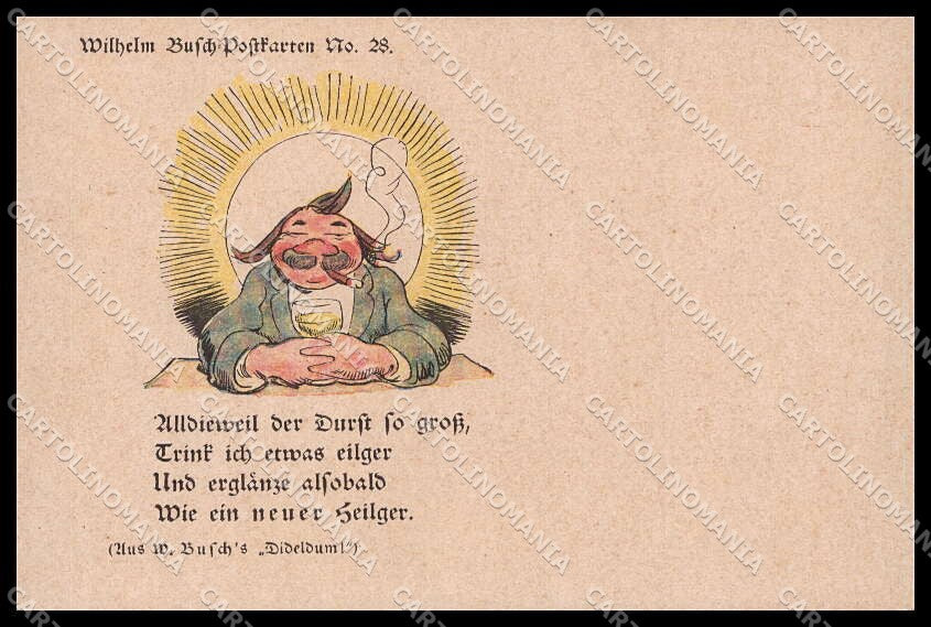 Illustratori Artist Signed Wilhelm Busch Man n.28 cartolina ZG7863 – fronte