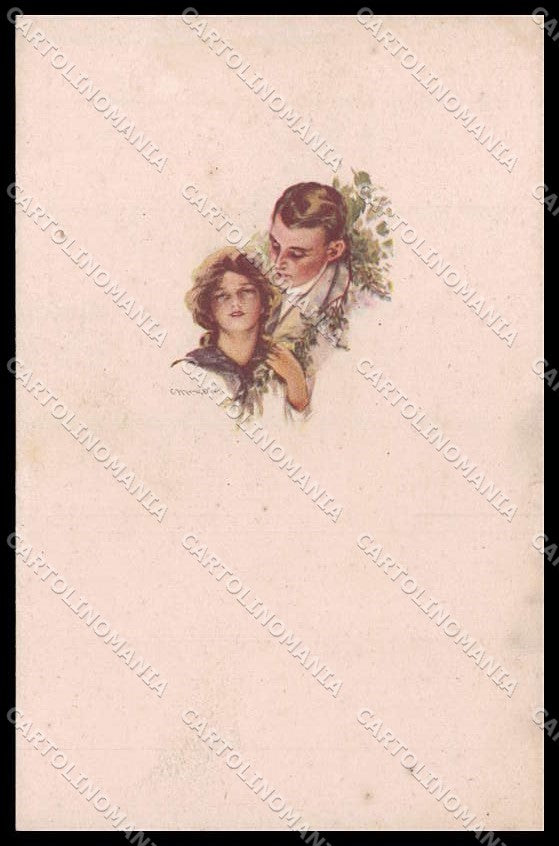Illustratori Artist Signed Monestier Romantic Couple serie 486M-1 pc ZG7870 – fronte