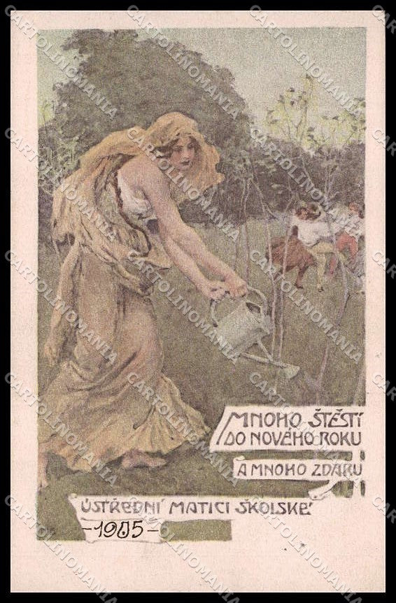 Illustratori Artist Signed H. B. Lady Art Nouveau cartolina ZG7875 – fronte