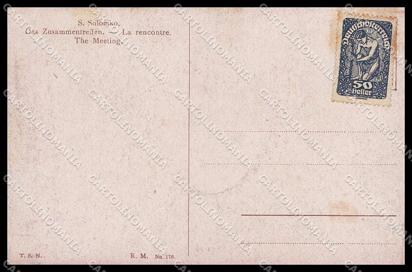 Illustratori Artist Signed Solomko Lady TSN serie 176 cartolina ZG7883 – retro