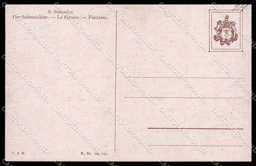 Illustratori Artist Signed Solomko Lady TSN serie 178 cartolina ZG7885 – retro