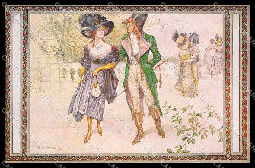Artist Signed Fischer Koystrand Romantic Couple serie 22-82 pc ZG7887 – fronte
