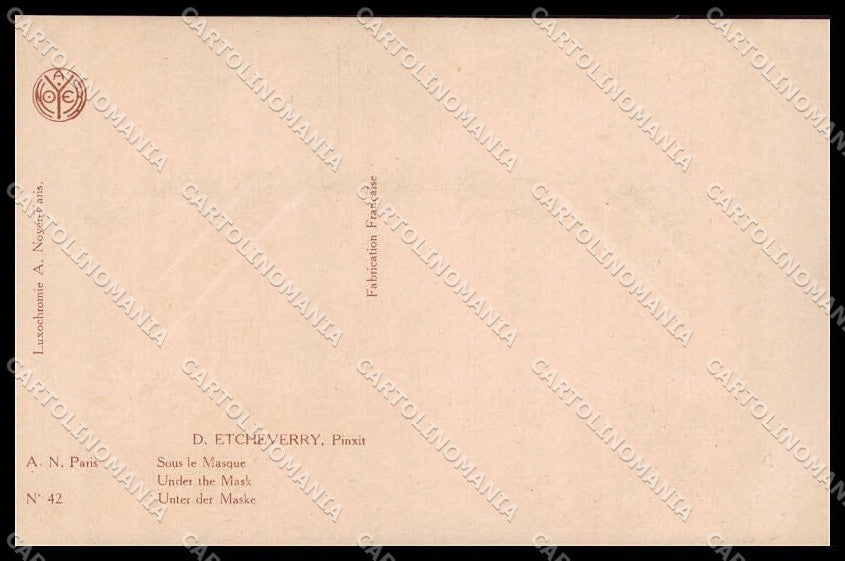 Illustratori Artist Signed D. Etcheverry Lady Noyer serie 42 cartolina ZG7897 – retro