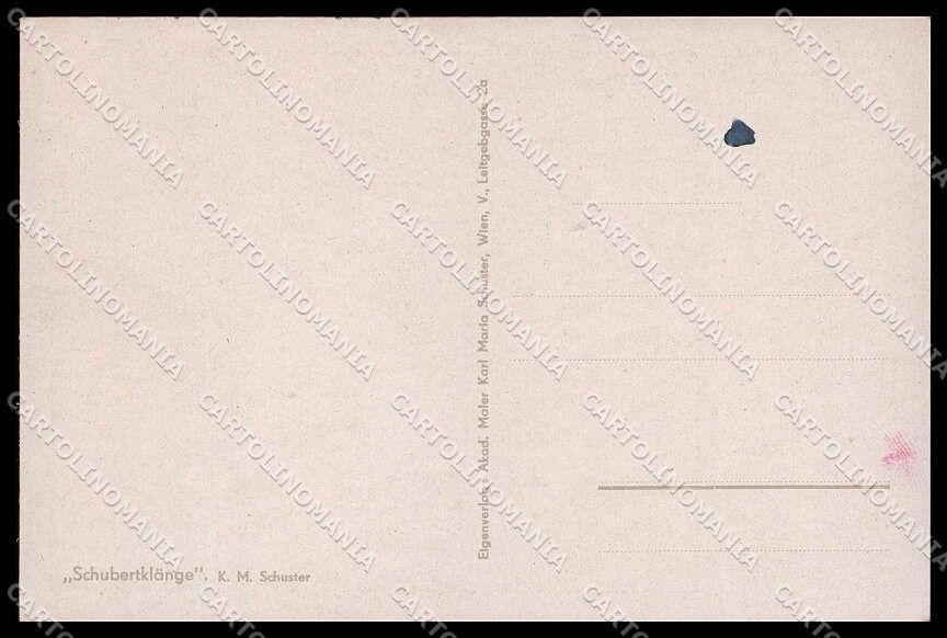 Illustratori Artist Signed K. M. Schuster Lady Piano cartolina ZG7899 – retro