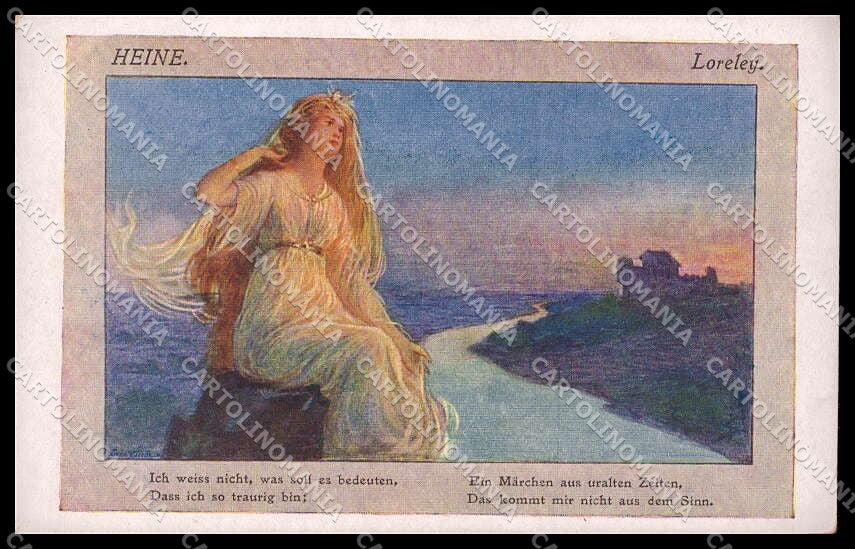 Illustratori Artist Signed Lady Art Heine Loreley cartolina ZG7901 – fronte