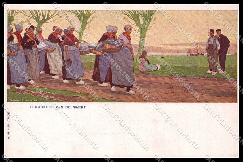 Illustratori Artist Signed Henri Cassiers ? Duch People Volendam pc ZG7911 – fronte