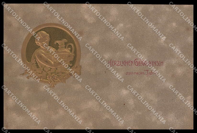Illustratori Artist Signed Lady Art Nouveau Relief BKW 494 cartolina ZG7922 – fronte