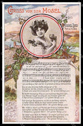 Artist Signed Lady Harvest Gruss von der Mosel Th. Reck cartolina ZG7929 – fronte