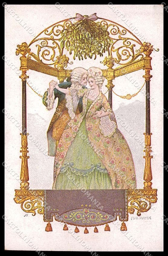 Illustratori Artist Signed A. Patek Romantic Couple serie XIV cartolina ZG7956 – fronte