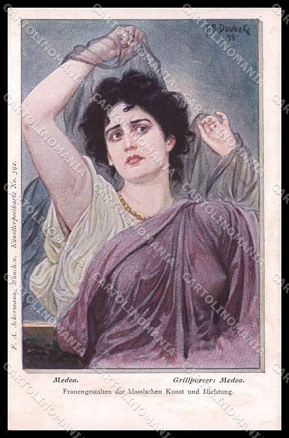 Illustratori Artist Signed F. B. Doubek Lady Ackermann serie 592 pc ZG7960 – fronte