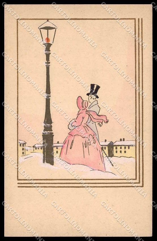Artist Signed Romantic Couple Hand Painted Ars et Fides Genova 01 pc ZG7965 – fronte