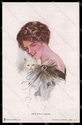 Artist Signed H. Fisher Lady Cat Reinthal 108 CORNER CREASED GLUED pc ZG7966 – fronte
