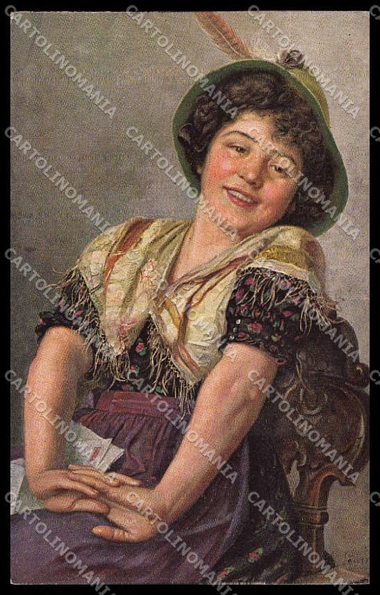 Illustratori Artist Signed Paul Wagner Lady serie 6085 cartolina ZG7972 – fronte