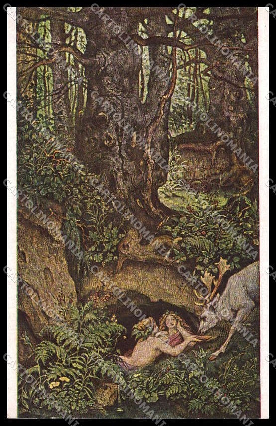 Illustratori Artist Signed M. v. Schwind Nymphs Ackermann serie 213b pc ZG7975 – fronte