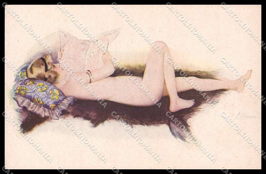 Illustratori Artist Signed S. Meunier Risque Lady serie 26-6 cartolina ZG7991 – fronte