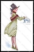 Artist Signed Maurice Pepin Lady Porte Bonheur serie 23-111 pc ZG7992 – fronte