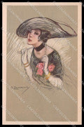 Illustratori Artist Signed Zandrino Fashion Lady serie 94-5 cartolina ZG8001 – fronte