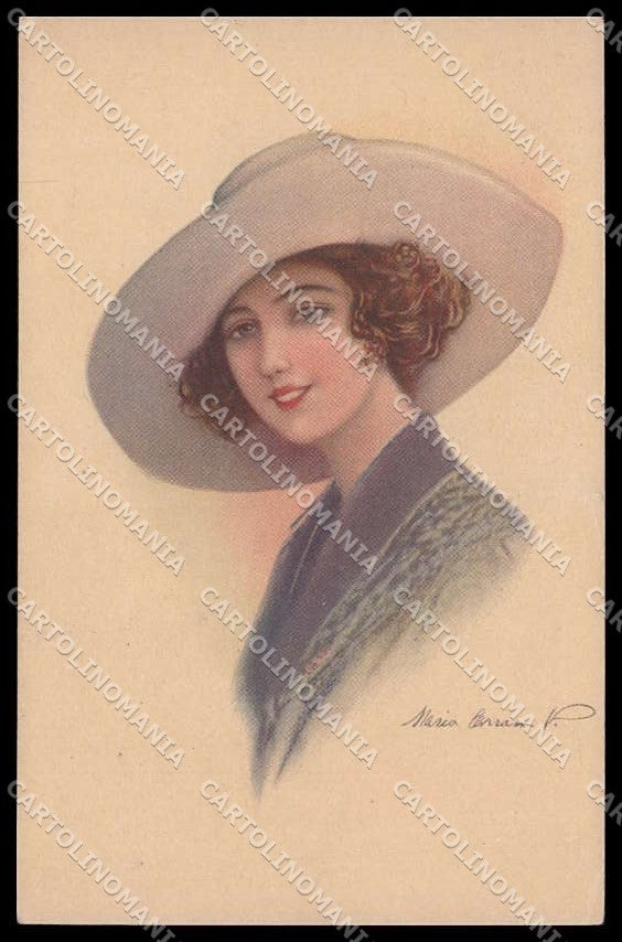 Illustratori Artist Signed M Carrara ? Fashion Lady serie 965-4 TEARED pc ZG8002 – fronte
