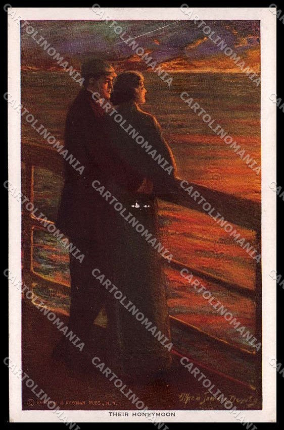 Artist Signed A. J. Dewey Romantic Couple serie 272 ABRADED pc ZG8012 – fronte