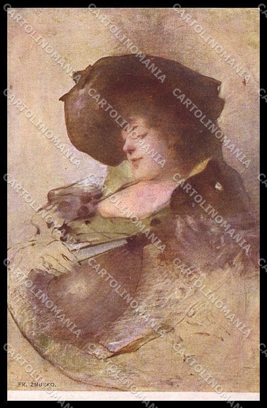 Illustratori Artist Signed F. Zmurko Lady serie 515 cartolina ZG8031 – fronte