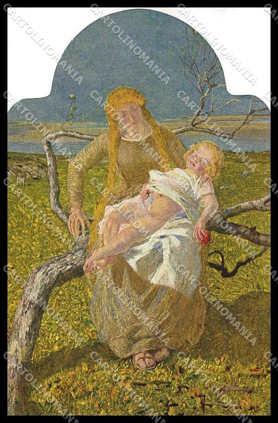 Illustratori Artist Signed G. Segantini Lady Child serie 30 cartolina ZG8039 – fronte