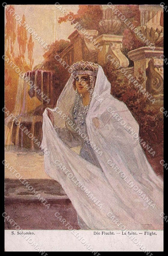 Illustratori Artist Signed S. Solomko Lady TSN serie 313 cartolina ZG8044 – fronte