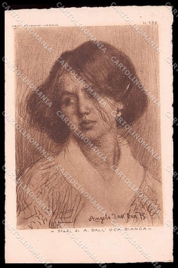 Illustratori Artist Signed A. Dall'Oca Bianca Lady serie 132 cartolina ZG8047 – fronte