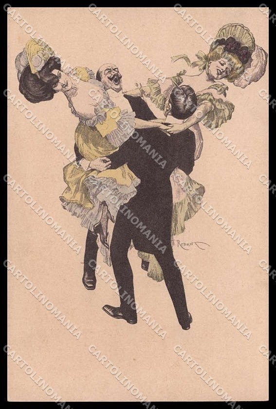 Illustratori Artist Signed Reznicek Lady Dance Simplicissimus serie 10 pc ZG8049 – fronte