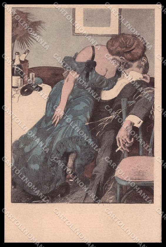 Illustratori Artist Signed Reznicek Couple Simplicissimus serie XIV-6 pc ZG8050 – fronte