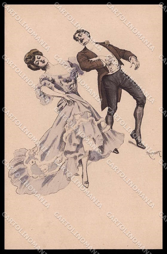 Illustratori Artist Signed Reznicek Dance Simplicissimus serie V-12 pc ZG8051 – fronte