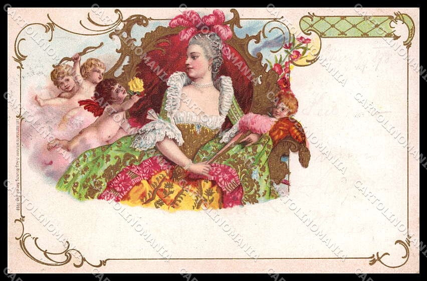 Illustratori Artist Signed Lady Cupid 1898 cartolina ZG8052 – fronte